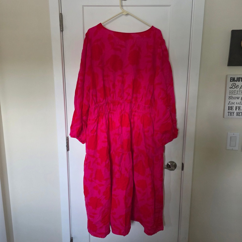 Kate Spade New York Target Pink Red Floral V-Neck Midi Dress 3X NWT Soft Girl - Picture 3 of 9